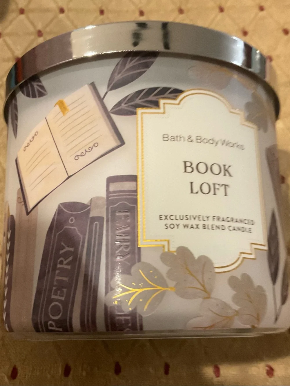 Bath & Body Works Book Loft 3 Wick Candle New Woods Scent